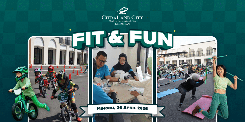Acara Fit & Fun di ruko CitraLand City Kedamean Gresik yang meramaikan area ruko dijual dengan aktivitas olahraga masyarakat