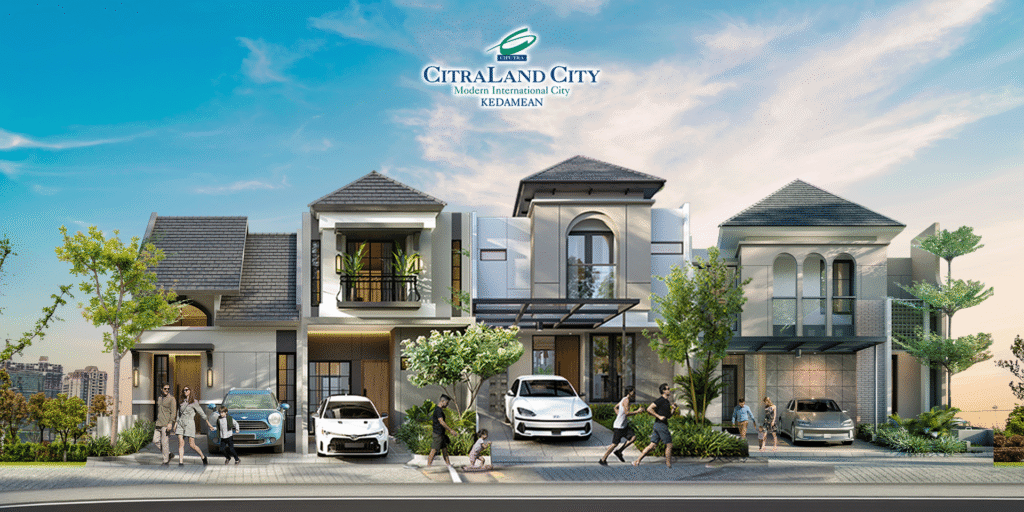 Rumah siap huni modern di CitraLand City Kedamean Gresik dengan desain elegan, lingkungan premium, ROW jalan 10 meter, dan fasilitas lengkap untuk keluarga muda serta investasi properti.